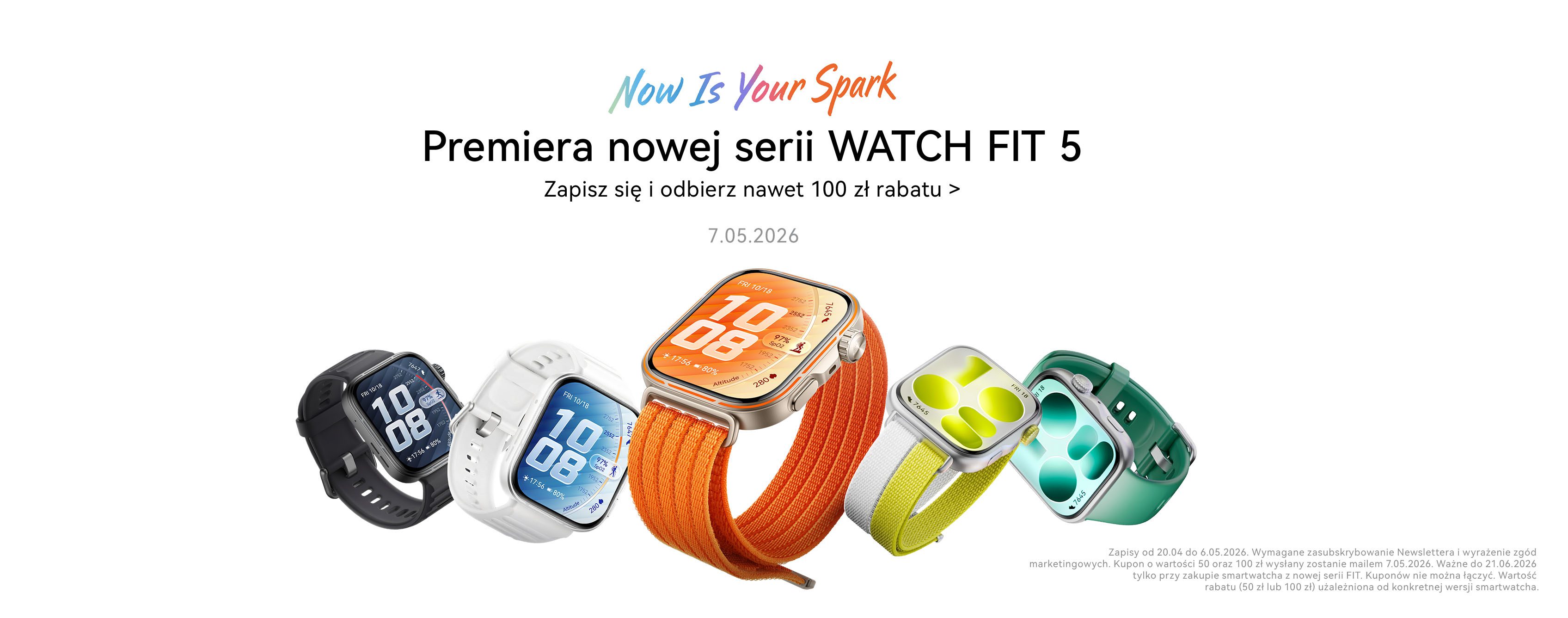 Seria HUAWEI WATCH FIT 5 w przedpremierowej ofercie